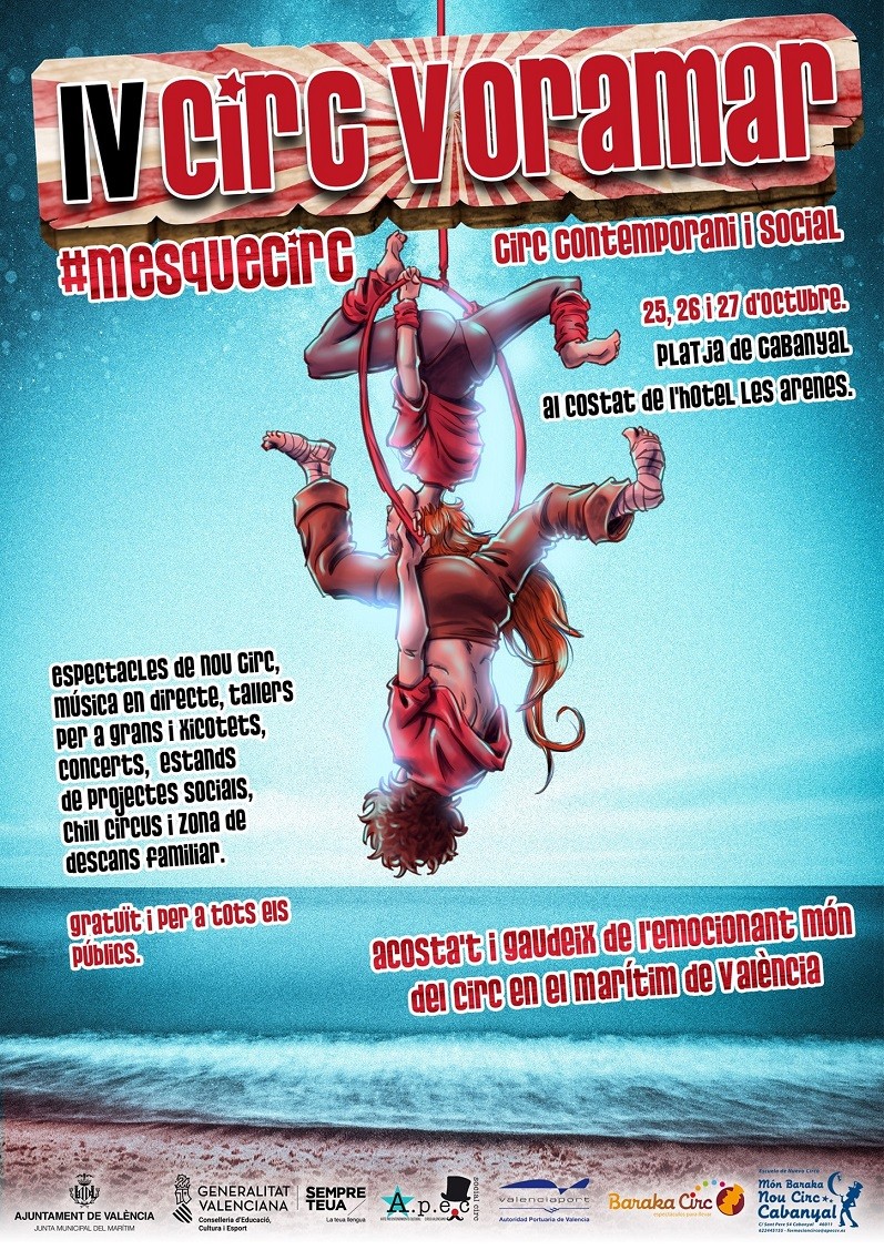 Circ VoraMar 2019, festival de circ deschis și gratuit, 25-27 octombrie, Valencia