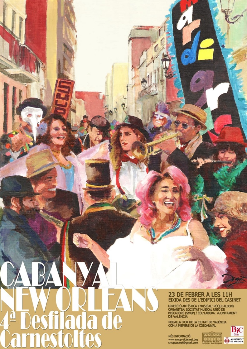Come and party at the “Cabanyal – New Orleans” Carnival on Sunday, 23rd of February!